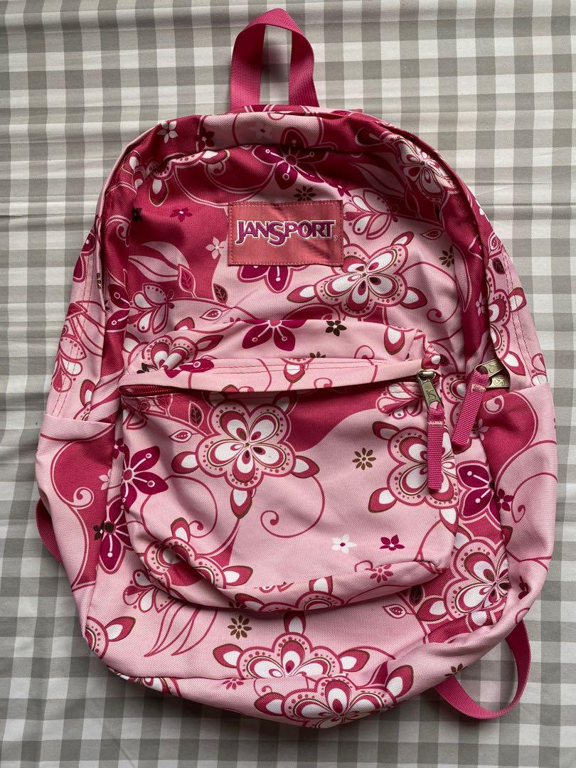Jansport pink floral backpack 2025