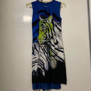 Just Cavalli blue tiger printed dress