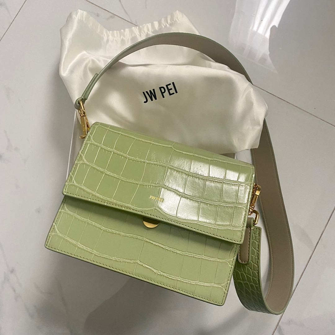 JW PEI mini flap bag sage green, Fesyen Wanita, Tas & Dompet di Carousell