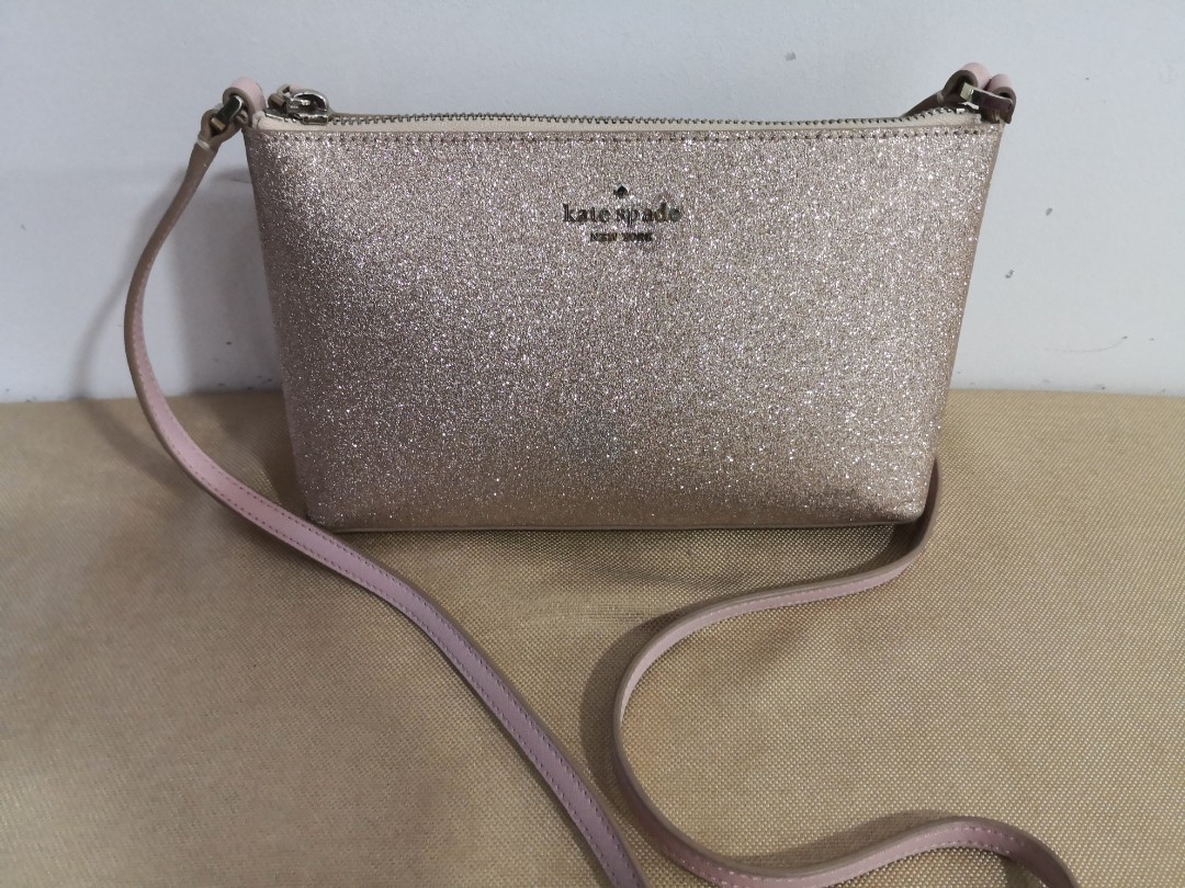 Kate Spade Staci Festive Confetti Glitter Dots Small Flap Crossbody Pink  Multi