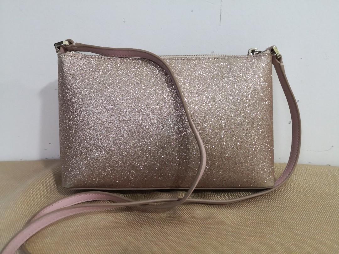 Kate Spade Glimmer Large Top Zip Tote Shoulder Bag Mitten Pink Glitter –  Gaby's Bags