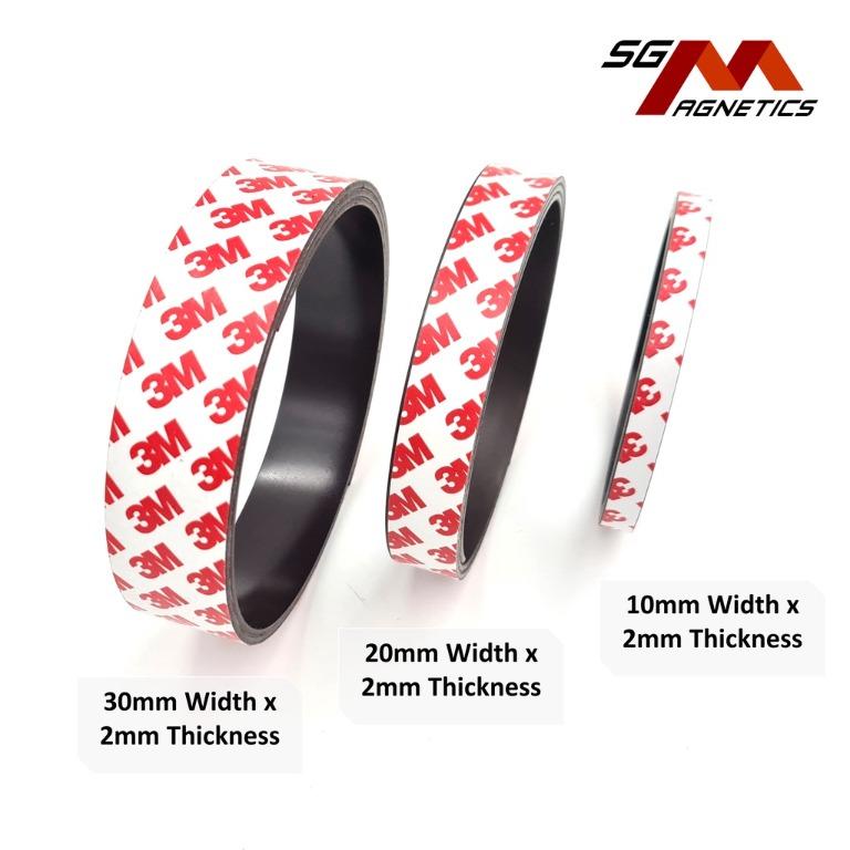 1M Rubber Magnetic Self-Adhesive Soft Magnet 10mm Thick Flexible Roll Home Kit 
