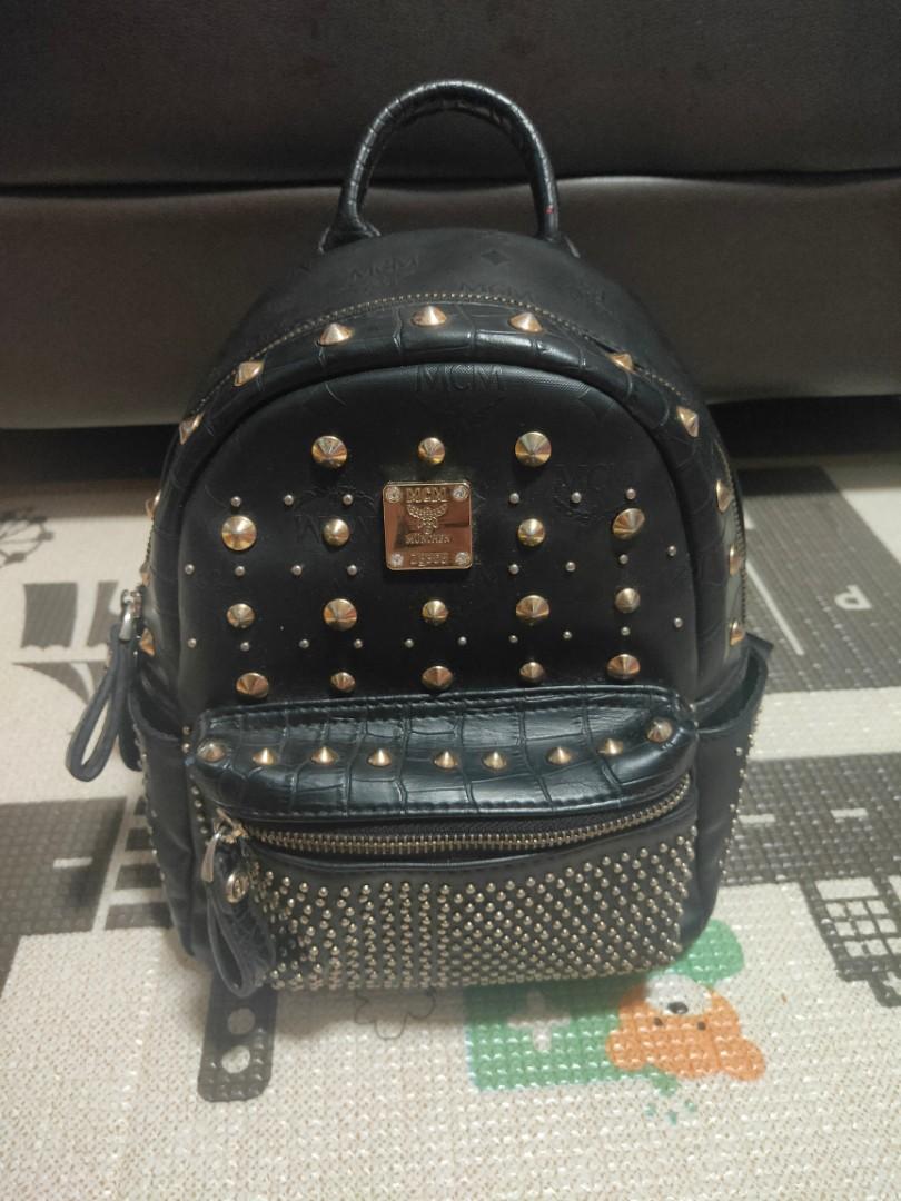 MCM Limited Edition Studded Black Mini Women Backpack