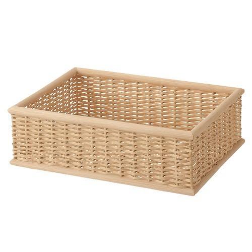 MUJI Stackable Buri Basket Rectangle 37 x 26cm, Furniture & Home Living ...