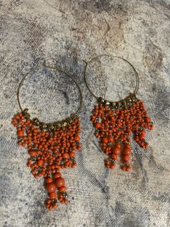 New - vintage復古/有型/ 獨特/特色/特別/民族風耳環 - earrings #型格時尚橙 orange -  (hkd 10 or above earrings buy 3 pairs will include shipping fee ( local mail only) 港元10或以上耳環購買3對將包括運費（僅限本地平郵寄出）64213440619522110