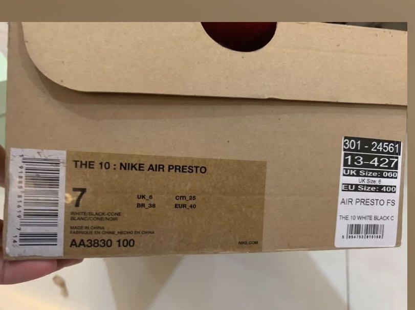 Off white presto box label sale