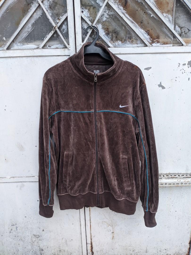 Nike velour track jacket women's discount