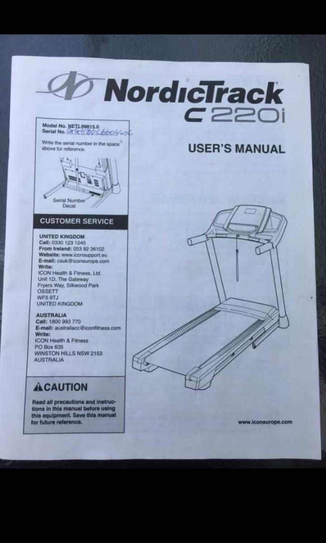 NordicTrack Treadmill C220i Sports Equipment Exercise Fitness
