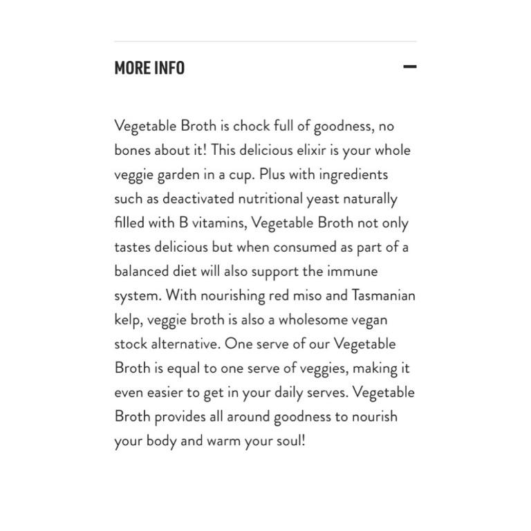 Nutra OrganicsVegetable Broth Immune Gut Wellbeing Low FODMAP Veggie