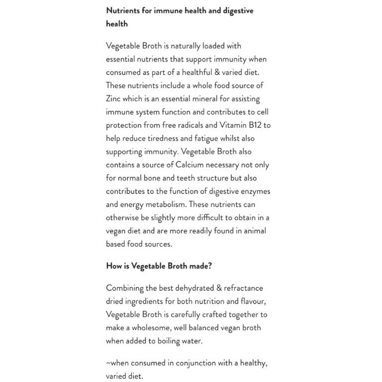 Nutra OrganicsVegetable Broth Immune Gut Wellbeing Low FODMAP Veggie 125g, Health & Nutrition