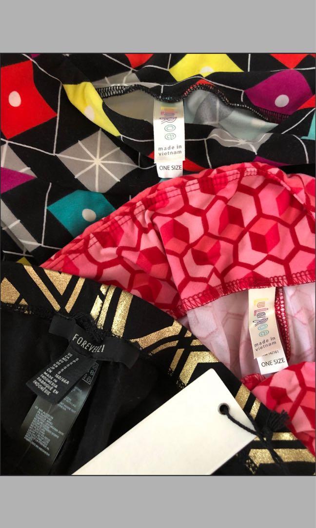 Graphic leggings lularoe lululemon f21 slim fit Zumba sports S M pink black diamonds gold sexy party cozy