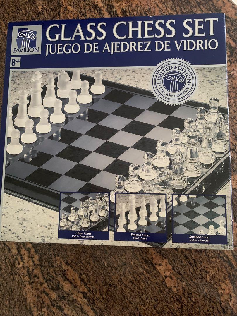 Pavilion glass chess set, Hobbies & Toys, Toys & Games on Carousell