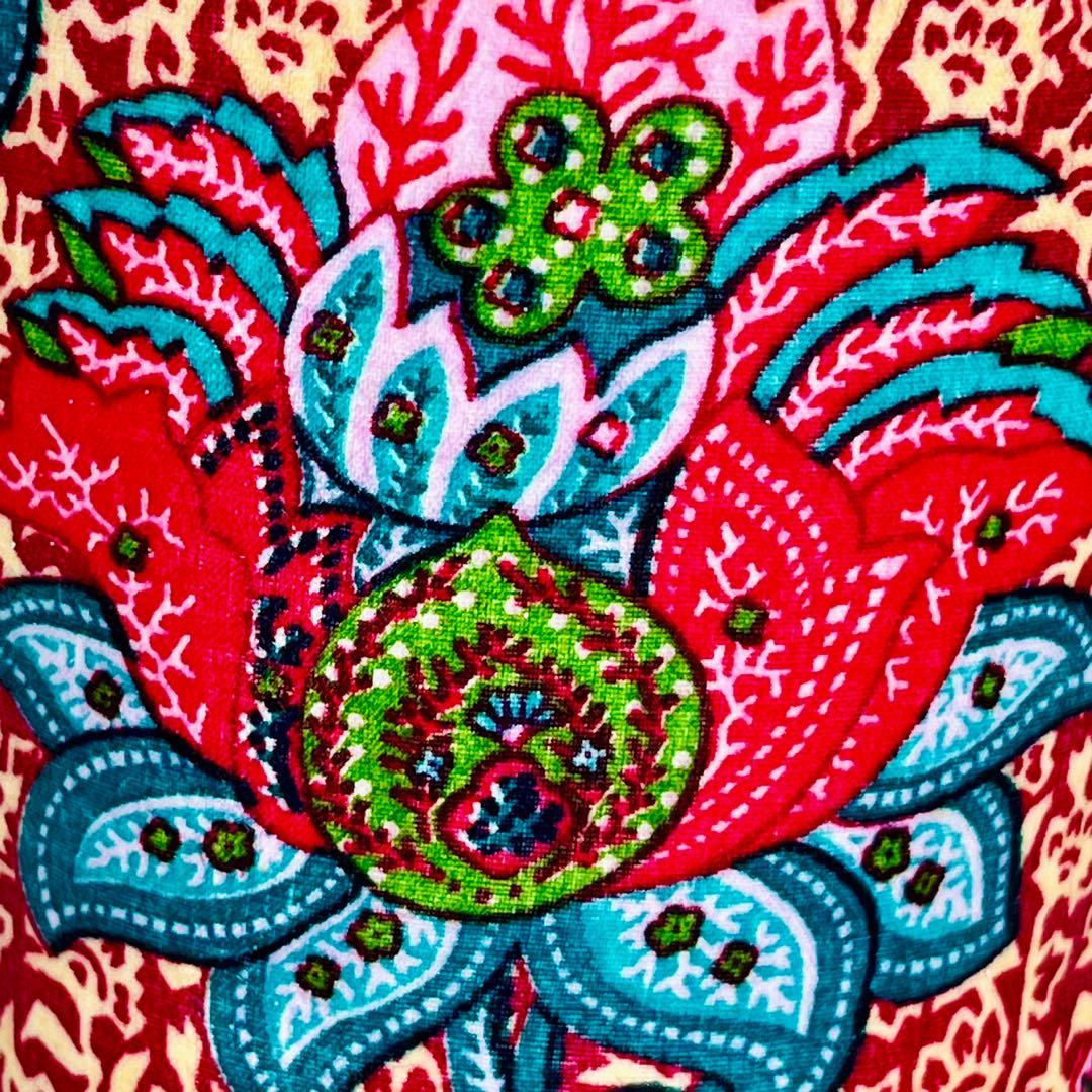 Pink Floral Batik Plant Pot, Indoor Planter, Flowerpot, Small Size