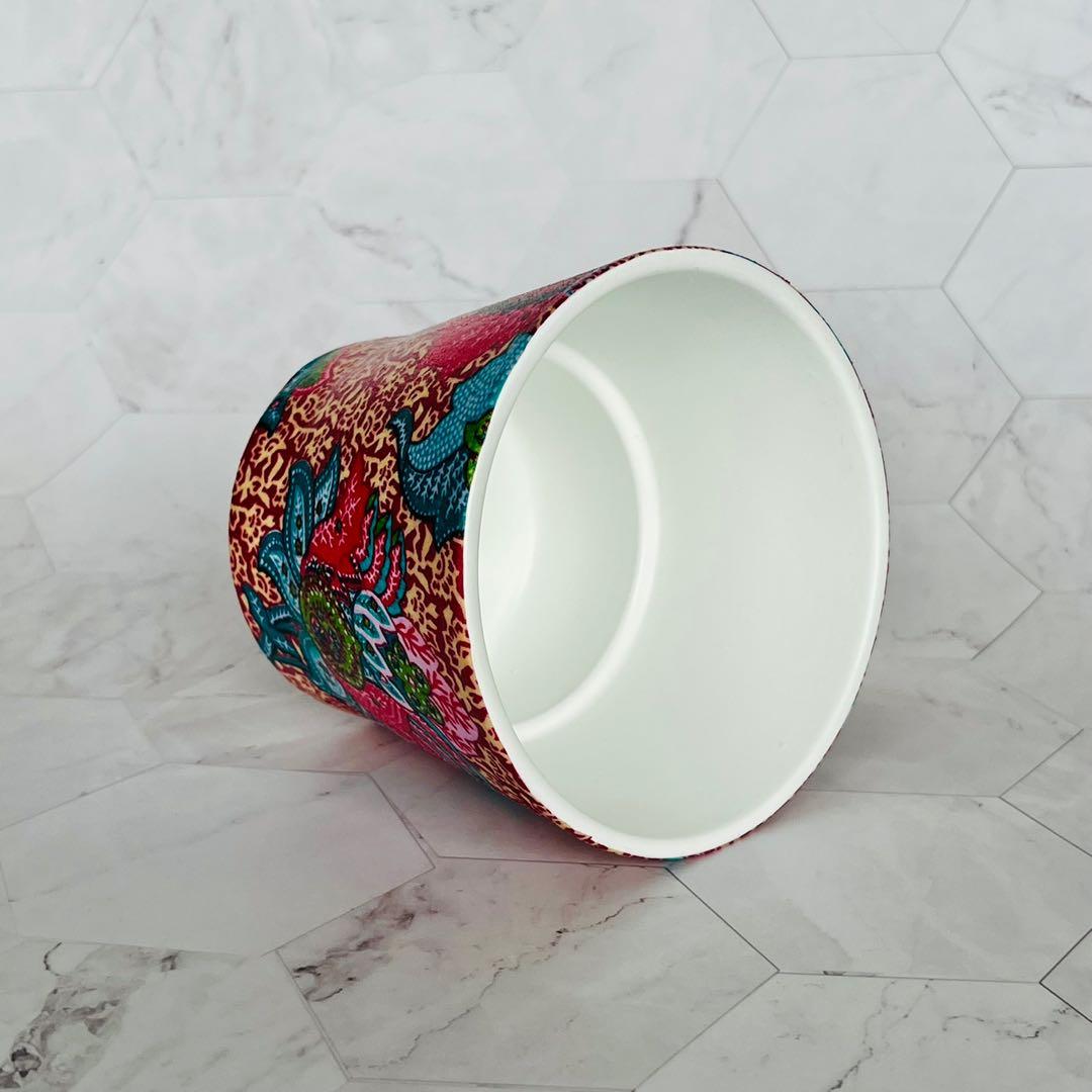 Pink Floral Batik Plant Pot, Indoor Planter, Flowerpot, Small Size