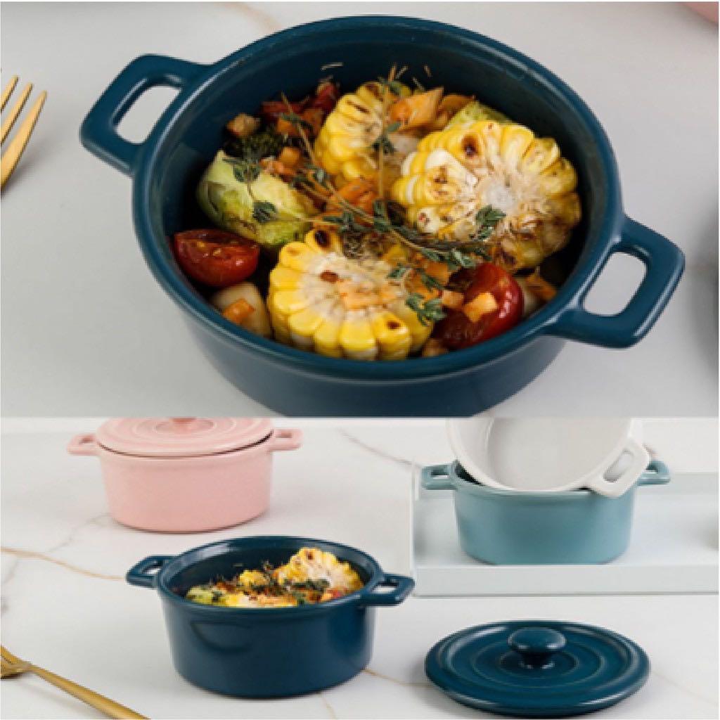Ceramic bakeware with lids