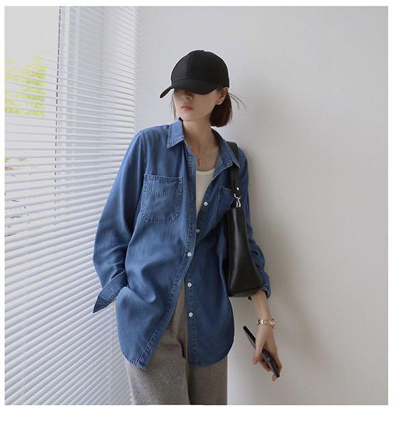 Serena Tencel Denim Shirt (Category: Longsleeves) located in Singapore. Submitted by mommystote (Listing ID 1141275913, Image 1). Description: ✨ Serena Tencel Denim Shirt ✨ Preorder • arrives in about two weeks Classic denim shirt in a soft comfy tensely denim fabric . Timeless in style , this is great for all your round wearing . Wear it on its own or as a jacket . Material is not thick and perfect for our weather Available in 2 colors Light blu