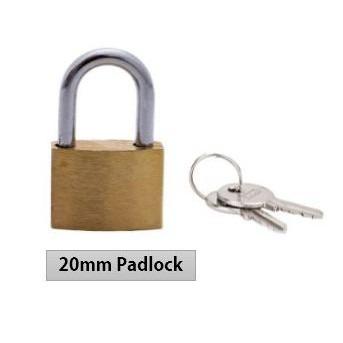 SOLID BRASS COMBINATION TRAVEL PADLOCK Small 20mm Luggage/Suitcase Safety Lock 