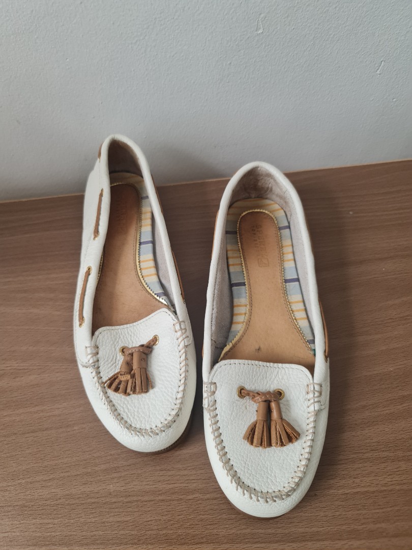 Sperry white loafers on sale