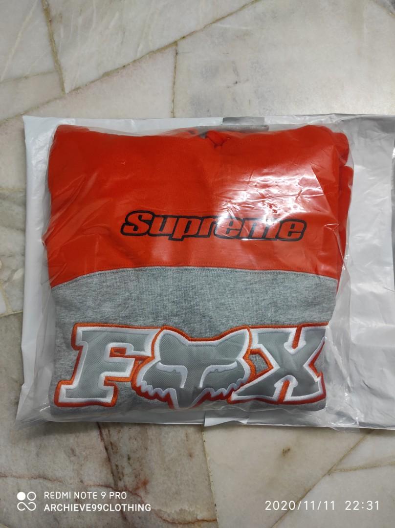 Supreme x Fox Racing Hoodie Orange Heather grey Small USA Men s