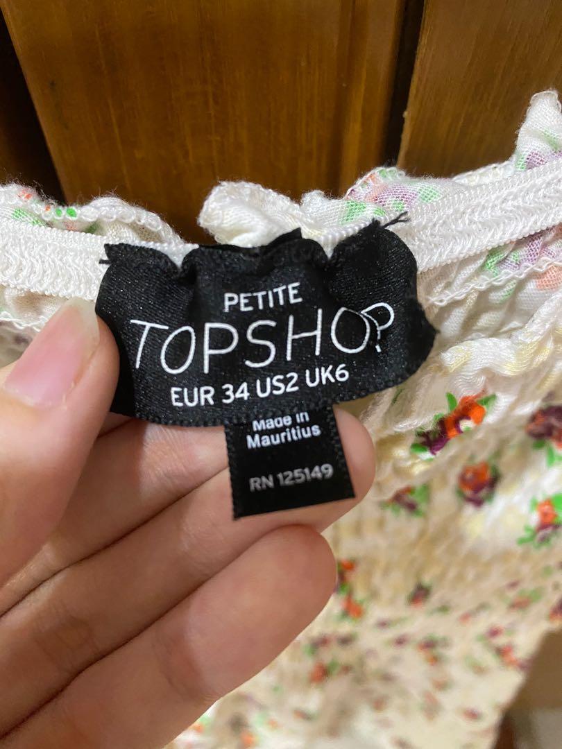 TOPSHOP Cream Flower Dress, Fesyen 