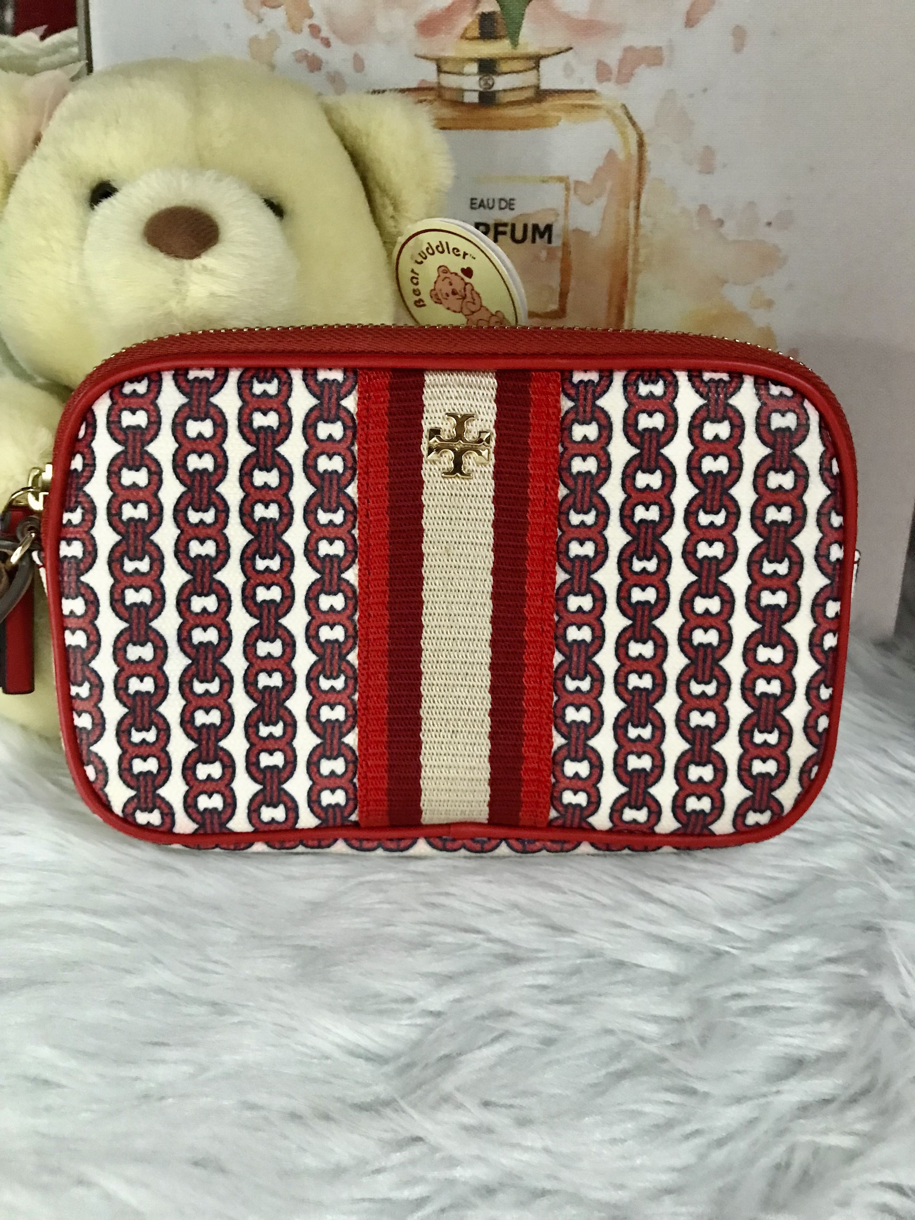 Tory burch canvas wristlet on sale