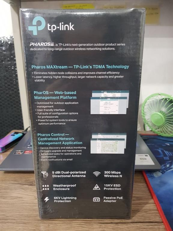 TP-Link CPE210 2.4GHz 300Mbps 9dBi Outdoor CPE (Category: Networking) located in Pasig City. Submitted by fjEgangan (Listing ID 1141223607, Image 3). Description: TP-Link CPE210 2.4GHz 300Mbps 9dBi Outdoor CPE ✅ Built-in 9dBi 2x2 dual-polarized directional MIMO antenna ✅ System-level optimizations for more than 5km long range wireless transmission ✅ TP-LINK Pharos MAXtream TDMA (Time-Division-Multiple-Access) technology improves product performan
