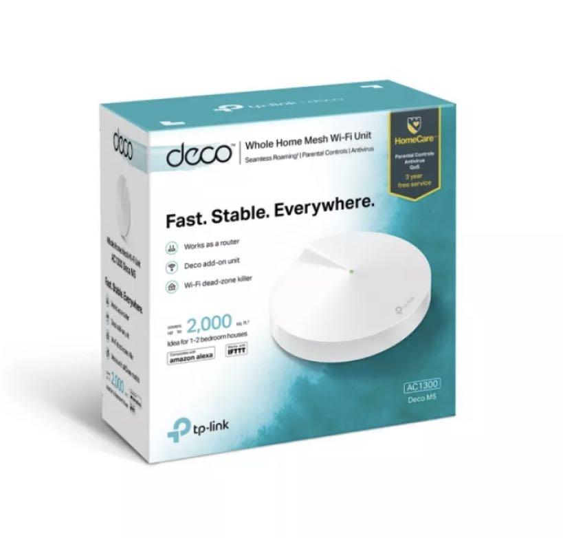 TP-Link Deco M5 Whole Home Mesh 3pack (Category: Networking) located in Marikina City. Submitted by sbrfsmartgadgets (Listing ID 1141284738, Image 1). Description: 3 pcs M5 Deco Separate Box .