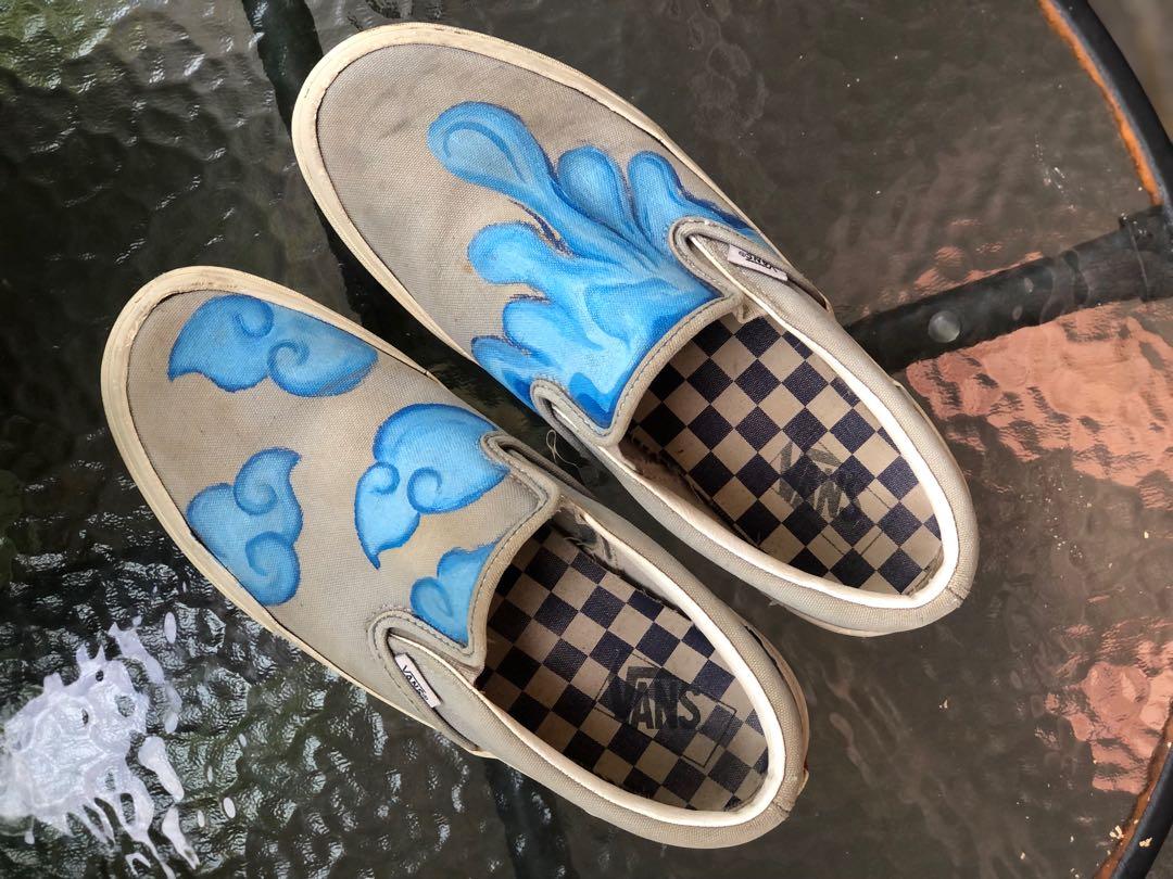 Vans Slip On Navy Custom Painting Japan Market Size 44 fit 43