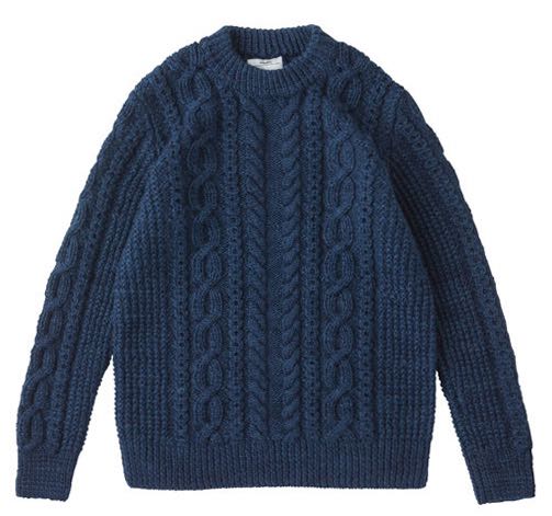 Visvim fisherman cable knit Natural dye Ict, 名牌, 服裝- Carousell