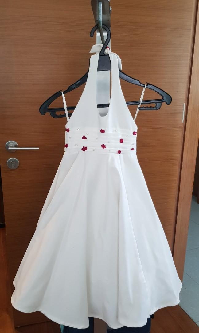Girls white halter dress cheap