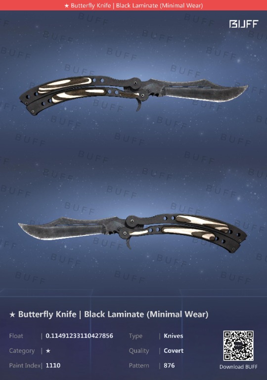 kaffe Produktiv håndvask 0.11] Butterfly Knife Black Laminate Minimal Wear MW CSGO Skins Knives  Items, Video Gaming, Gaming Accessories, In-Game Products on Carousell