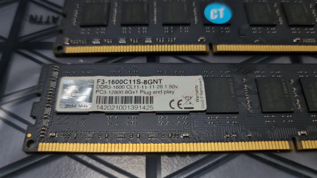 16gb x 2 ram DDR3 1600 G.Skill Computers Tech Parts