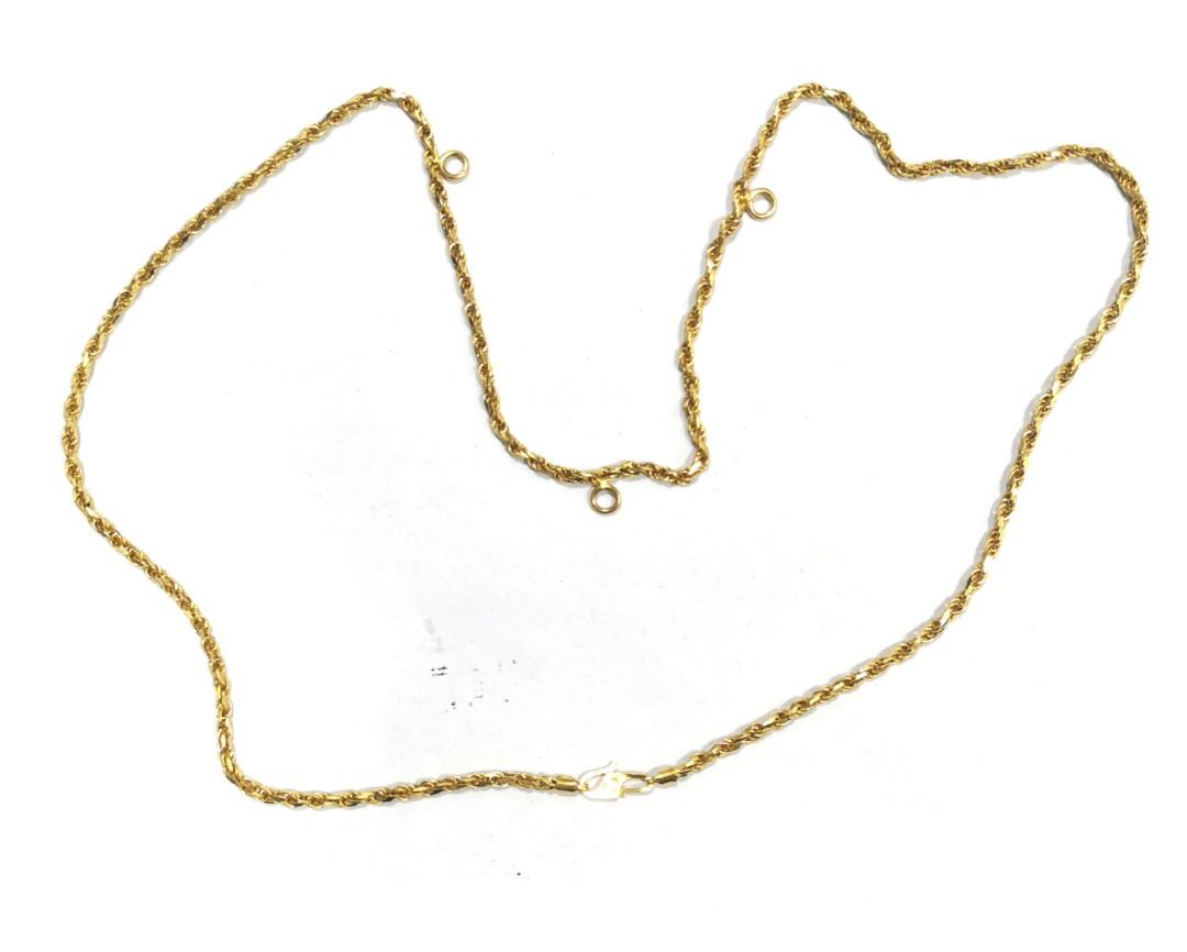Real 22K gold chain necklace 21 Inches Gold Chain with Hallmark Weight 19.5  Gram