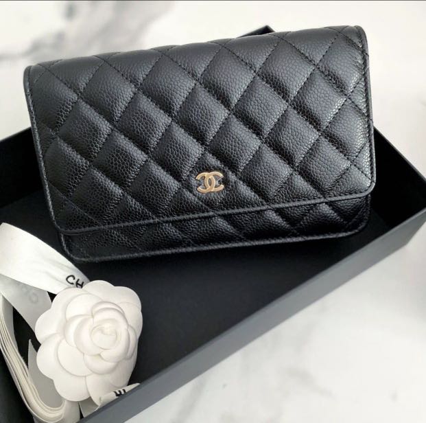 🖤BNWT 2022 REV Chanel Black Caviar Burgundy Mini O Case Pouch Wallet  w/receipt