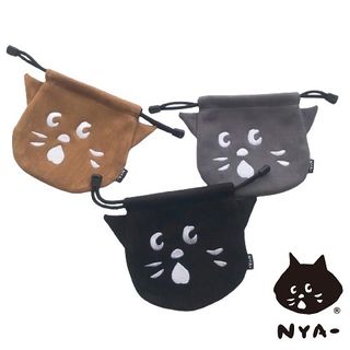 日本 Ne-net NYA 貓貓主題絨布 索繩袋口 收納袋64207892237571110