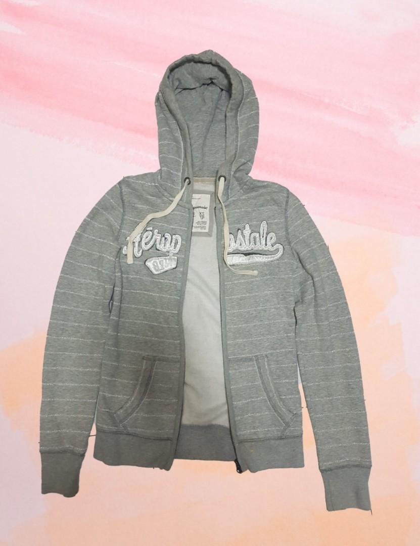 Aeropostale Grey Hoodie Jacket, Women's 