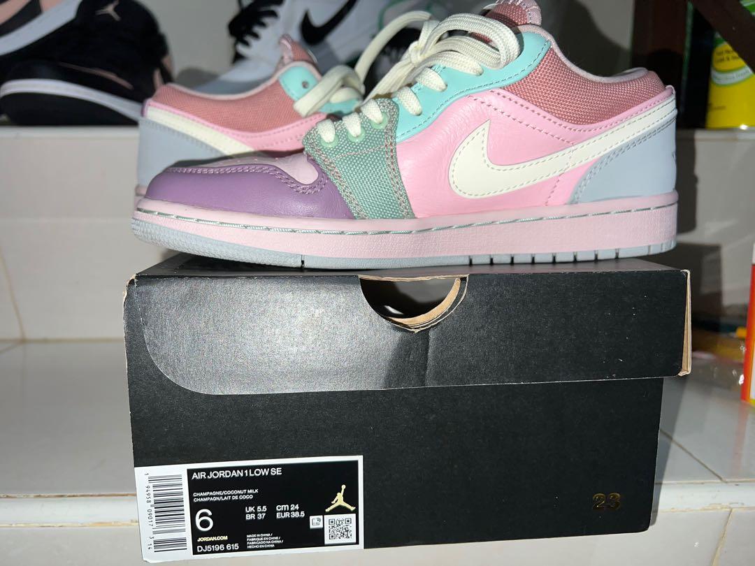 AIR JORDAN 1 LOW EASTER PASTEL (VNDS) 38,5, Fesyen Wanita, Sepatu di  Carousell