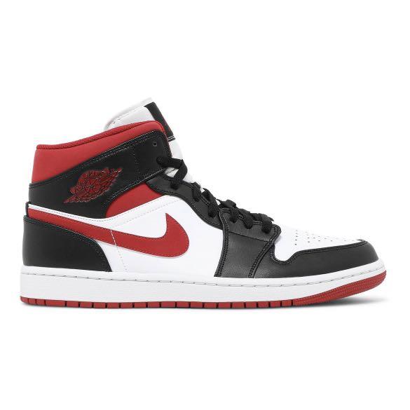 Air jordan 1 mid white gym red discount