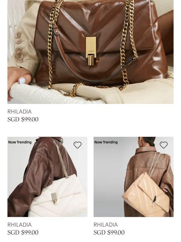 ALDO Rhiladia Chevron Cross Body Bag Convertible to Shoulder Bag in Camel Nude