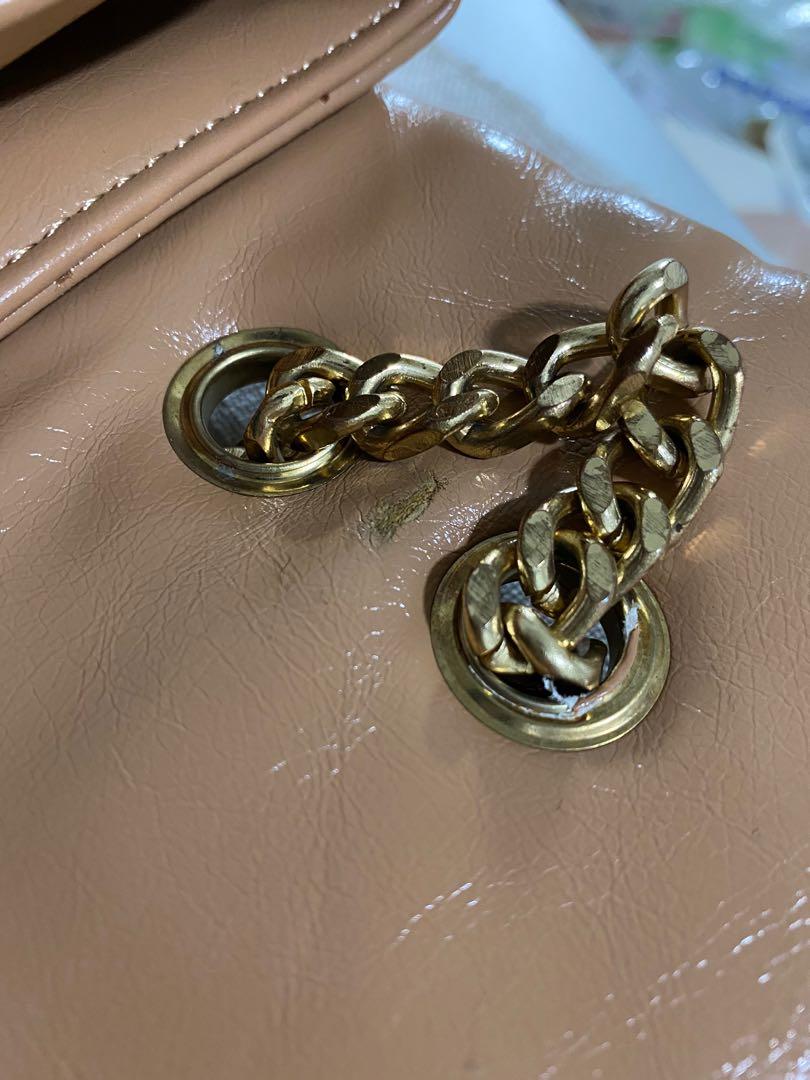 ALDO Rhiladia Chevron Cross Body Bag Convertible to Shoulder Bag in Camel Nude