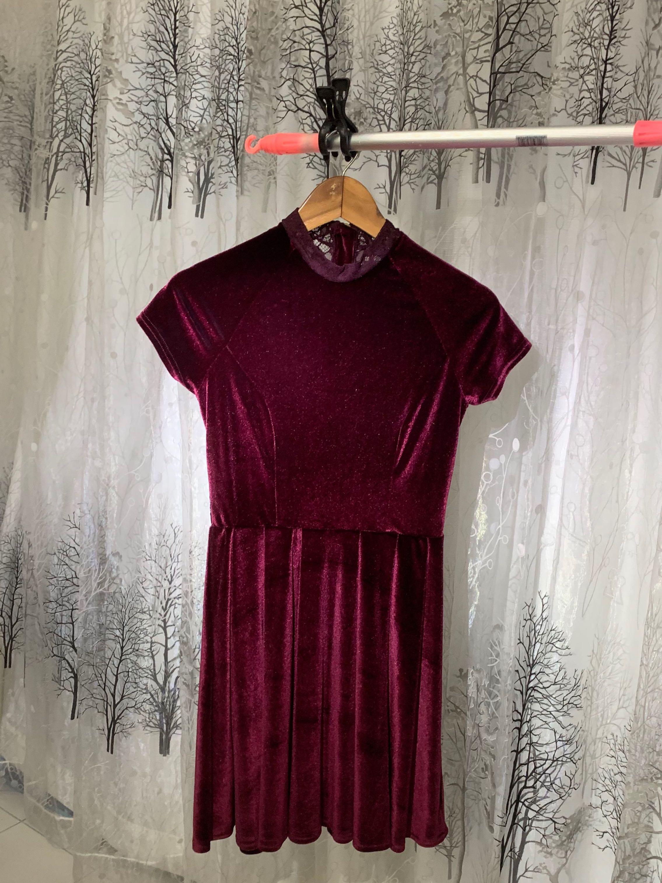 burgundy overlay dress Burgundy Lace Overlay Bustier Mini Dress Burgundy / 8