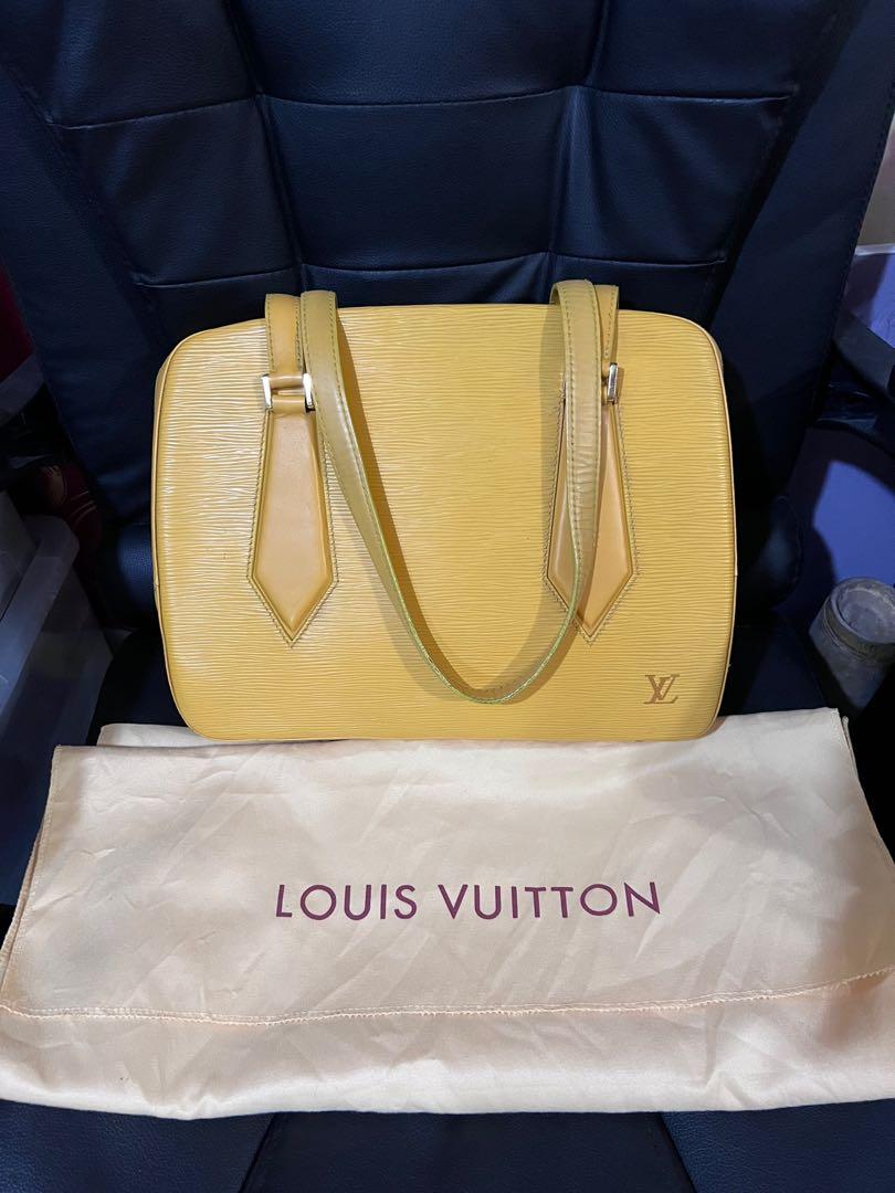 💯Authentic LV EPI Voltaire bag in yellow (Category: Luxury Bags & Wallets) located in Quezon City. Submitted by KK_declutterluxx (Listing ID 1144646483, Image 1). Description: Super pretty! But of course it has signs of use..please check all photos!!! Posted na po lahat.. - check the photos, meron flaw kaya mura 💯authentic With dustbag A little tarnish na yung zipper puller pero the bag looks elegant pa rin Sf sagot ni buyer! Bank xfer only.