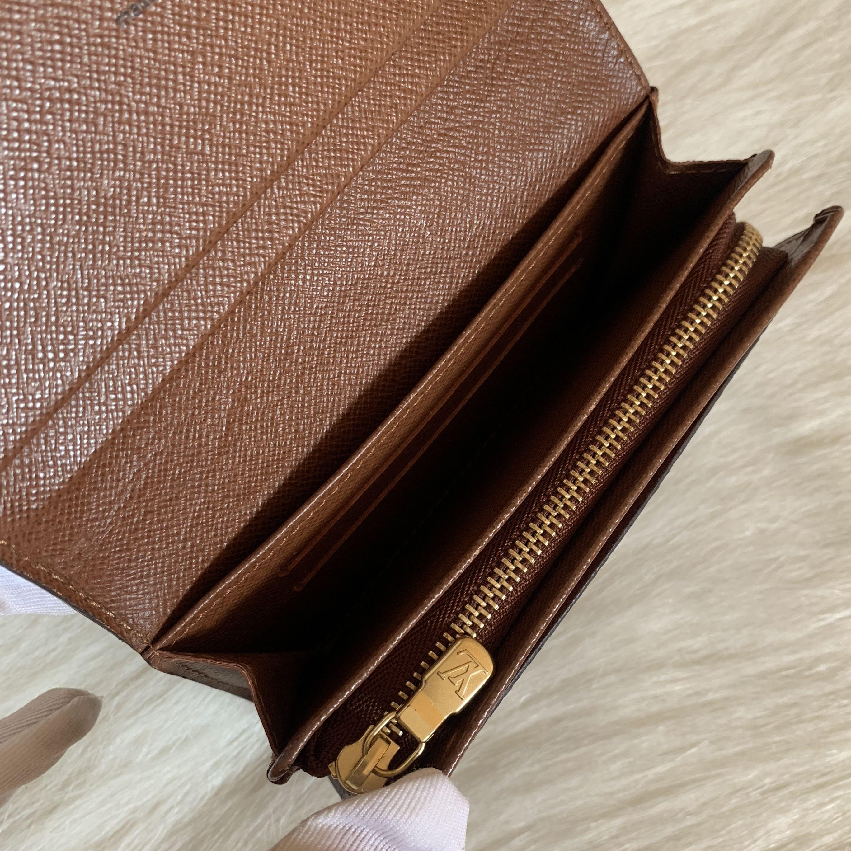 AUTHENTIC PRELOVED LOUIS VUITTON COMPACT MONOGRAM CANVAS WALLET zipper brown