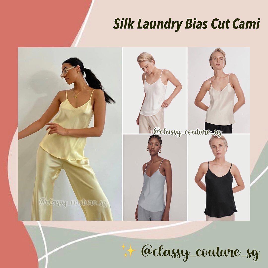 BIAS CUT CAMI WHITE – Silk Laundry /