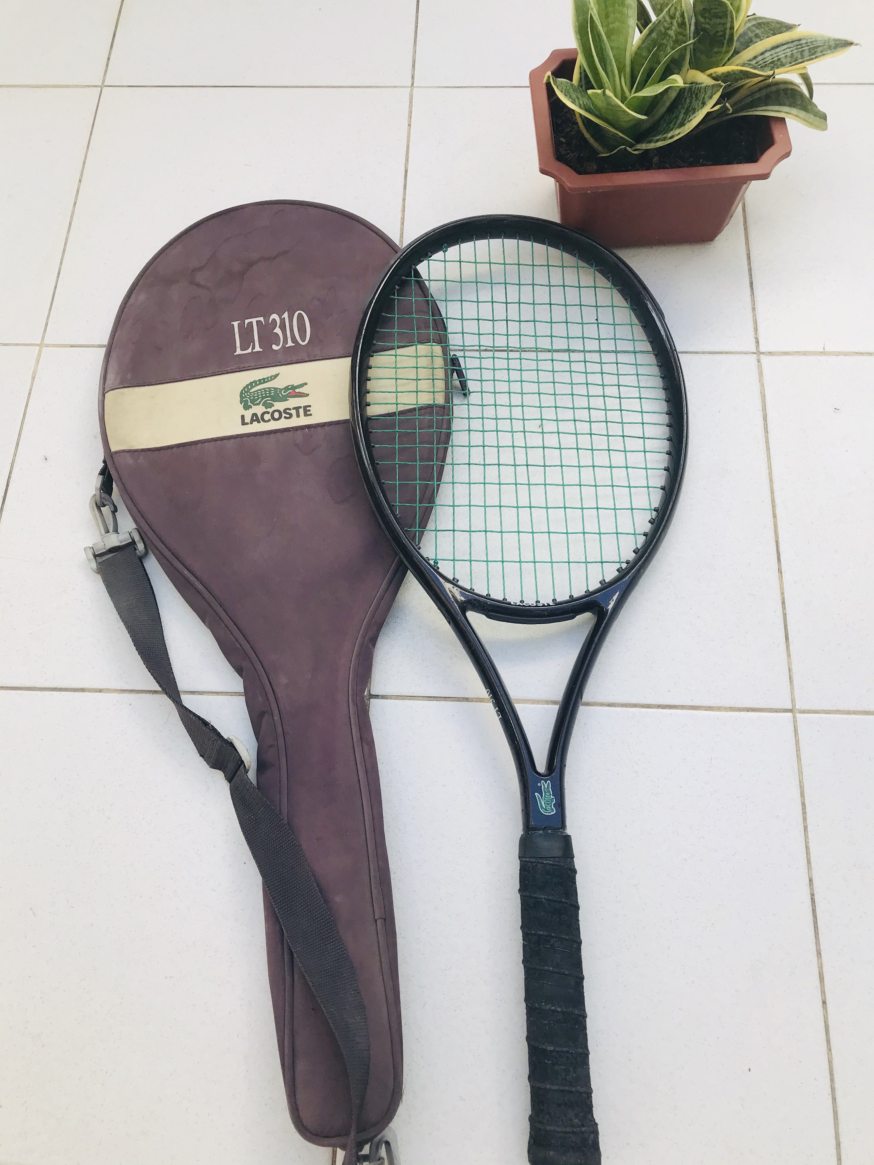 Authentic Vintage Lacoste LT310 Tennis Racket and Bag, Sports Equipment, Sports & Games, Racket and Ball on Carousell