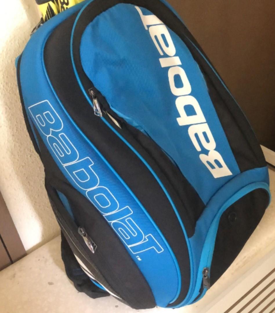 Babolat Pure Drive black+blue tennis racquet backpack bag, Sports Equipment, Sports Racket & Ball Sports on Carousell