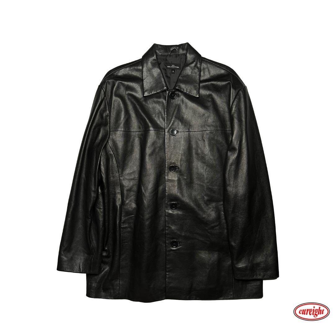 Balenciaga Leather Jacket in Black for Men  Lyst