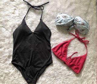 Black One Piece Swimsuit Bundle