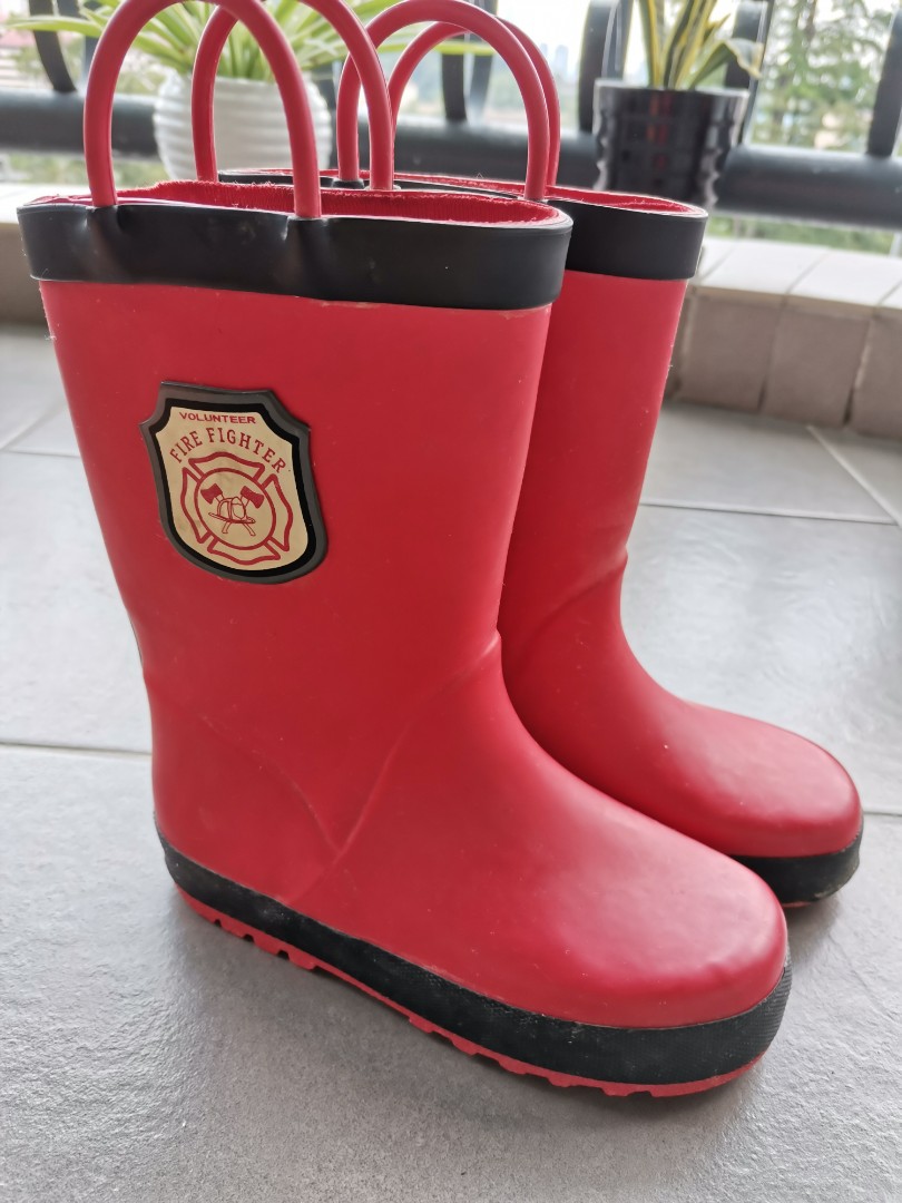 Kids firefighter rain boots outlet