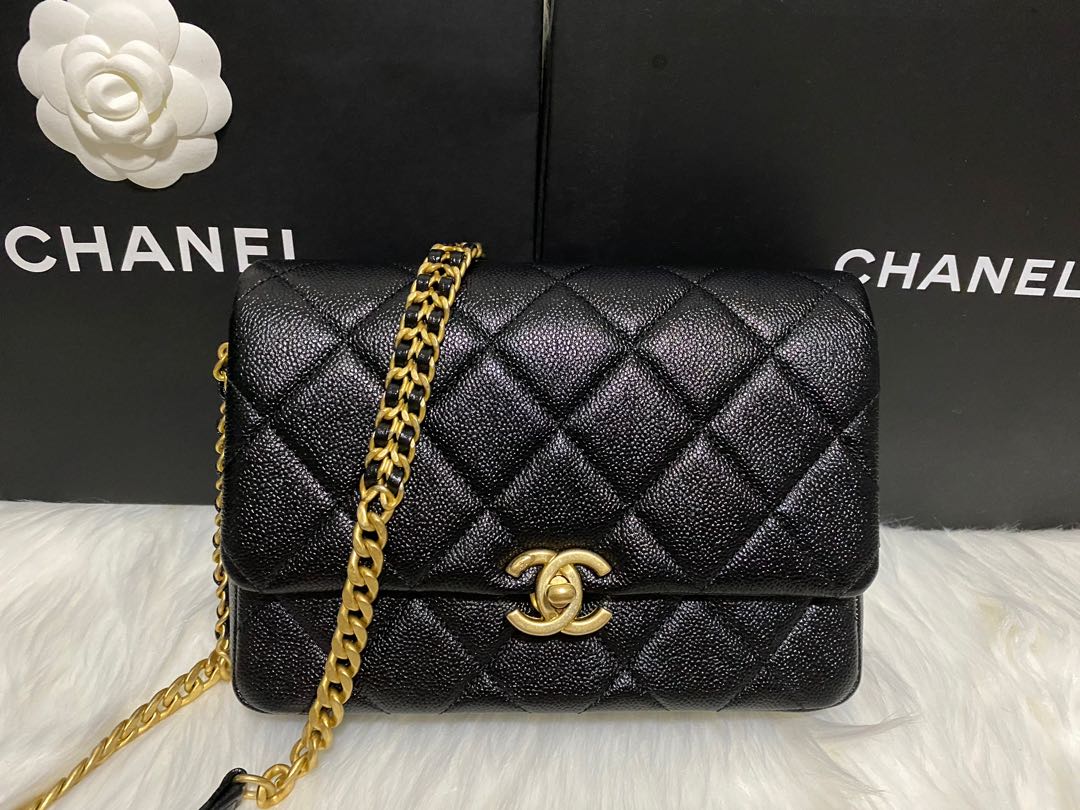 🌸CHANEL 22P Classic Melody Flap CAVIAR 🌸, Luxury, Bags & Wallets